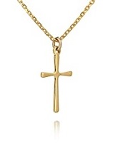 small catchy gold cross childrens necklace 